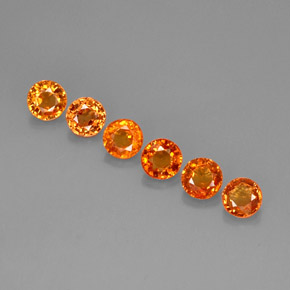 Pedras preciosas de safira laranja natural de  ct, corte redondo, VVS