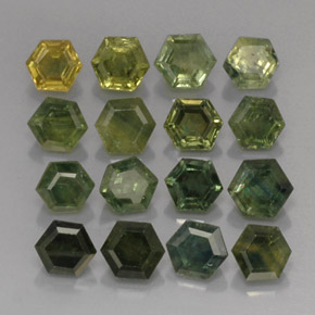 Pedras preciosas de safira verde natural de  ct, forma extravagante, VS-SI