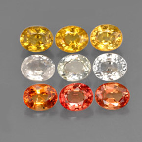 Pedras preciosas de safira multicolorido natural de  ct, corte oval, VVS-VS