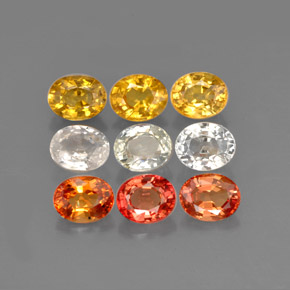 Pedras preciosas de safira multicolorido natural de  ct, corte oval, VVS-VS