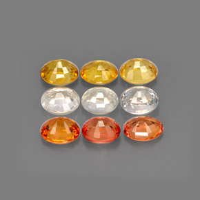 Pedras preciosas de safira multicolorido natural de  ct, corte oval, VVS-VS