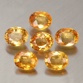 Pedras preciosas de safira laranja natural de  ct, corte oval, VVS-VS