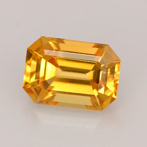 Safira amarelo natural 1,25ct, corte esmeralda, VVS-VS