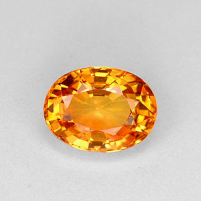 Safira laranja natural 1,25ct, corte oval, VVS-VS
