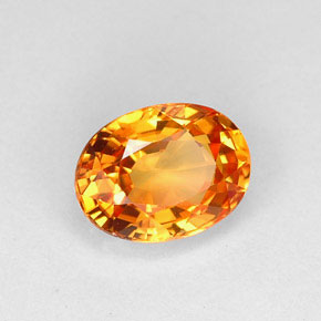 Safira laranja natural 1,25ct, corte oval, VVS-VS