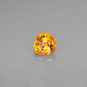 Safira laranja natural 0,99ct, formato de pêra, VVS-VS