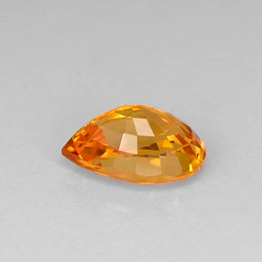 Safira laranja natural 1,02ct, formato de pêra, VVS
