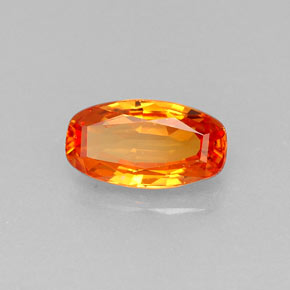 Safira laranja natural 0,90ct, almofada cortada, VVS-VS
