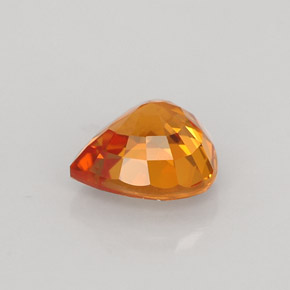 Safira laranja natural 1,02ct, formato de pêra, VS