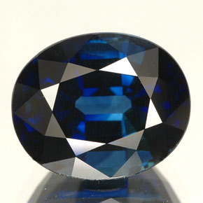 Safira azul natural 5,09ct, corte oval, IF