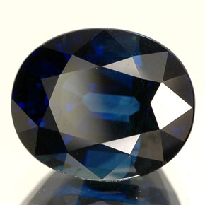 Safira azul natural 5,09ct, corte oval, IF