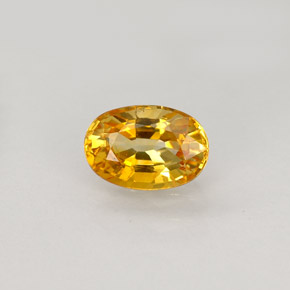 Safira amarelo natural 0,99ct, corte oval, VVS