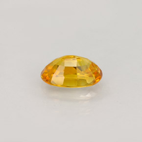 Safira amarelo natural 0,99ct, corte oval, VVS