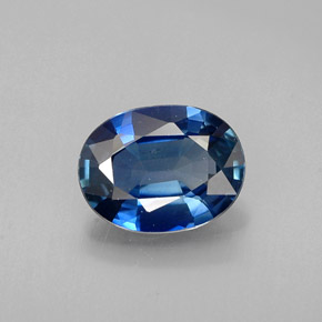 Safira azul natural 1,07ct, corte oval, VS-SI
