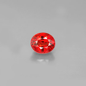 Safira laranja natural 0,99ct, corte oval, VS