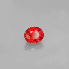 Safira laranja natural 0,99ct, corte oval, VS