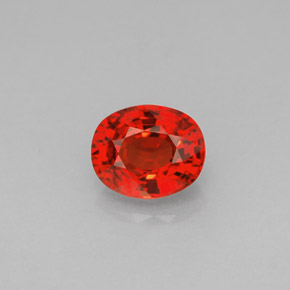 Safira laranja natural 1,19ct, corte oval, VS