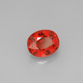 Safira laranja natural 1,19ct, corte oval, VS