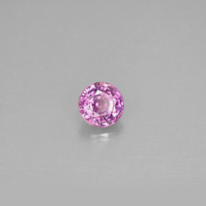 Safira violeta natural 0,56ct, corte redondo, VS-SI