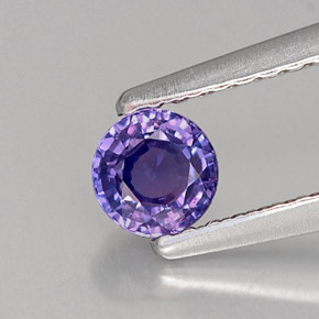 Safira violeta natural 0,40ct, corte redondo, VVS-VS
