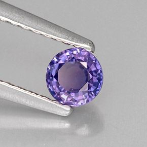 Safira violeta natural 0,40ct, corte redondo, VVS-VS