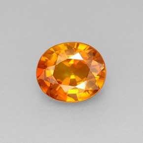 Safira laranja natural 1,16ct, corte oval, VS-SI