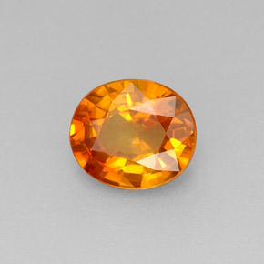 Safira laranja natural 1,16ct, corte oval, VS-SI
