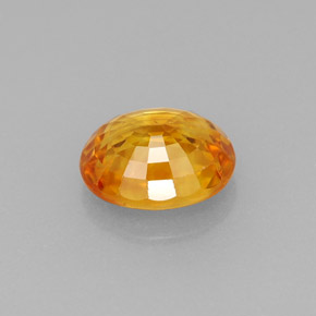 Safira laranja natural 1,41ct, corte oval, VS