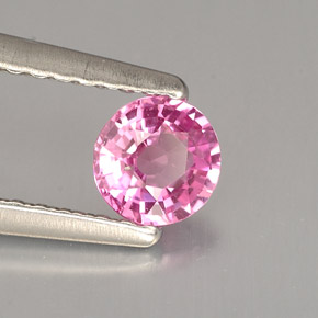 Safira rosa natural 0,39ct, corte redondo, VS
