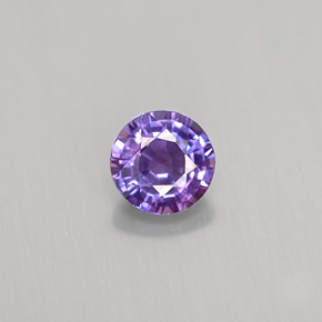 Safira violeta natural 0,52ct, corte redondo, VS-SI