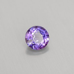 Safira violeta natural 0,52ct, corte redondo, VS-SI