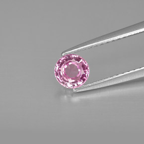 Safira rosa natural 0,54ct, corte redondo, VS-SI