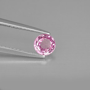 Safira rosa natural 0,54ct, corte redondo, VS-SI