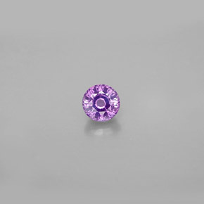 Safira violeta natural 0,47ct, corte redondo, VS