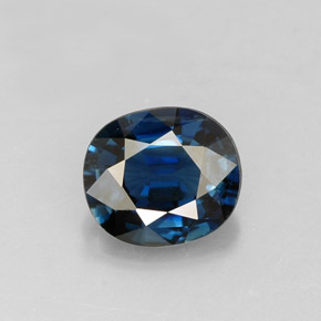 Safira azul natural 0,85ct, corte oval, VS