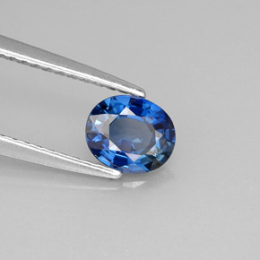 Safira azul natural 0,79ct, corte oval, VS