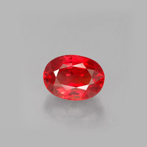 Safira laranja natural 1,14ct, corte oval, VS