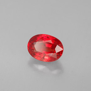 Safira laranja natural 1,14ct, corte oval, VS