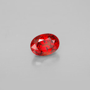 Safira laranja natural 0,86ct, corte oval, VS