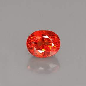 Safira laranja natural 1,10ct, corte oval, VS-SI