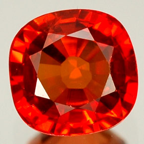 Safira laranja natural 1,25ct, almofada cortada, VVS-VS