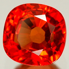Safira laranja natural 1,25ct, almofada cortada, VVS-VS