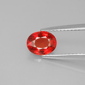 Safira laranja natural 0,99ct, corte oval, VVS-VS