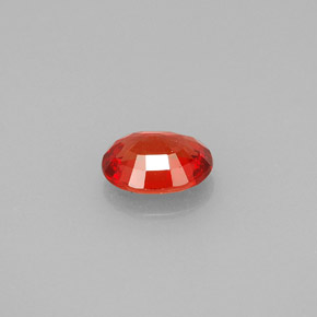 Safira laranja natural 0,99ct, corte oval, VVS-VS