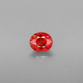 Safira laranja natural 1,16ct, corte oval, VS