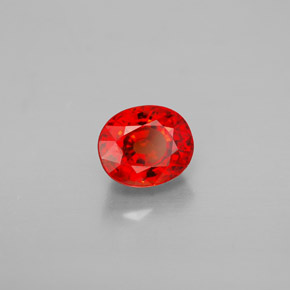 Safira laranja natural 1,19ct, corte oval, VVS-VS