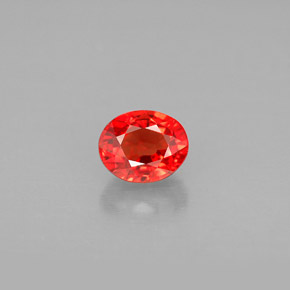 Safira laranja natural 1,12ct, corte oval, VVS-VS