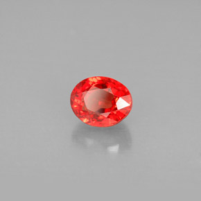 Safira laranja natural 1,12ct, corte oval, VVS-VS
