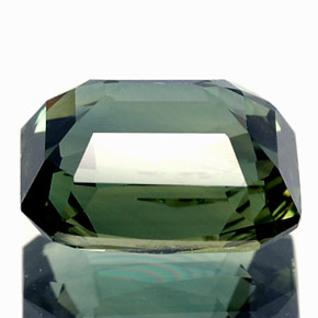Safira verde natural 3,03ct, corte esmeralda, VS