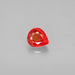 Safira laranja natural 1,06ct, formato de pêra, VVS-VS